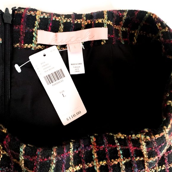 NWT anthropologie black plaid mini skirt - Picture 4 of 8